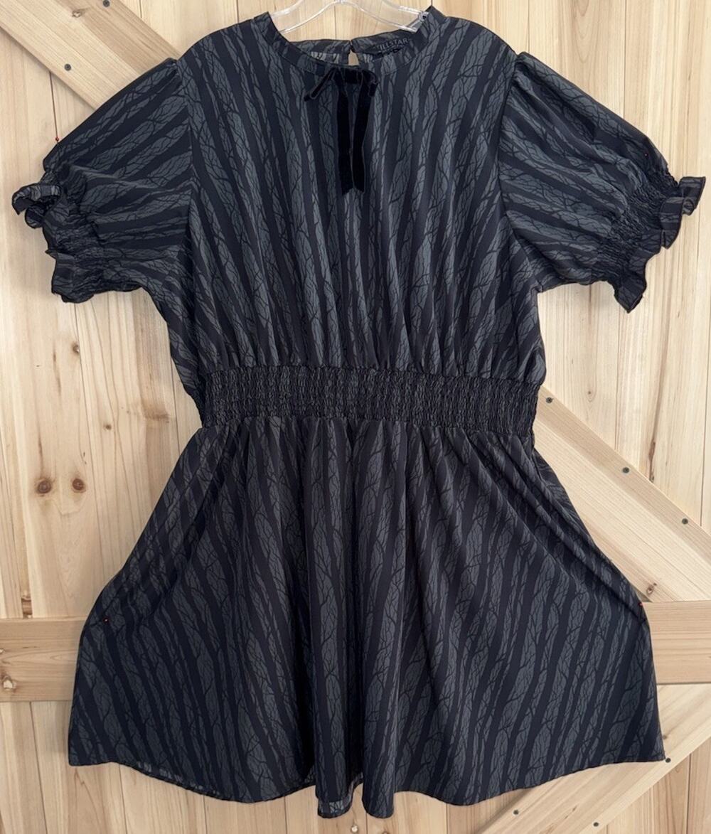 Killstar Erie Pines Goth Magic In Every Stitch Cinch Waist Pockets Mini Dress 4X
